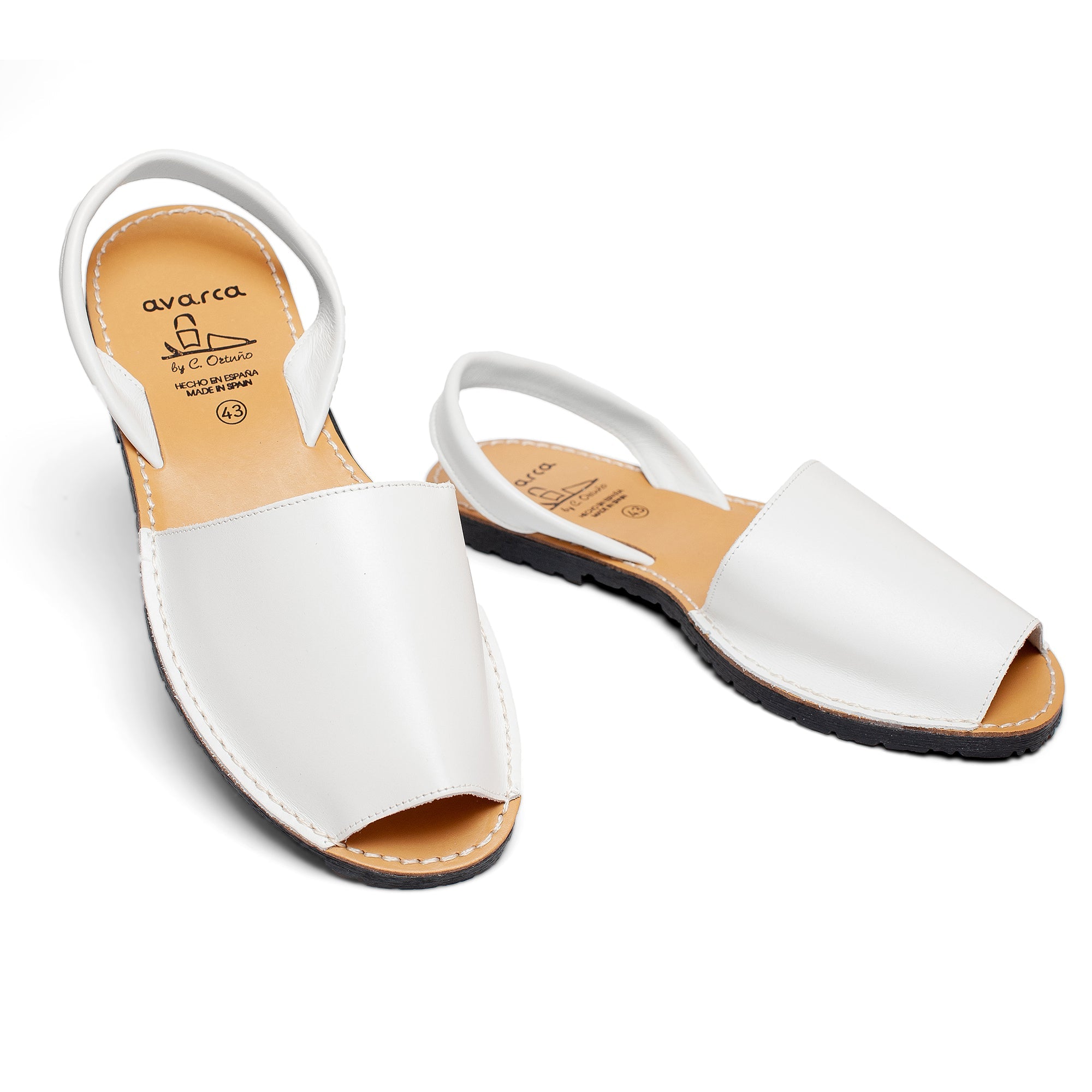 Avarca Lightweight Leather Olive Green Sandals for Women