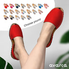 Avarca Leather Red Sandals for Women