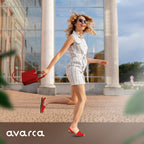 Avarca Leather Red Sandals for Women
