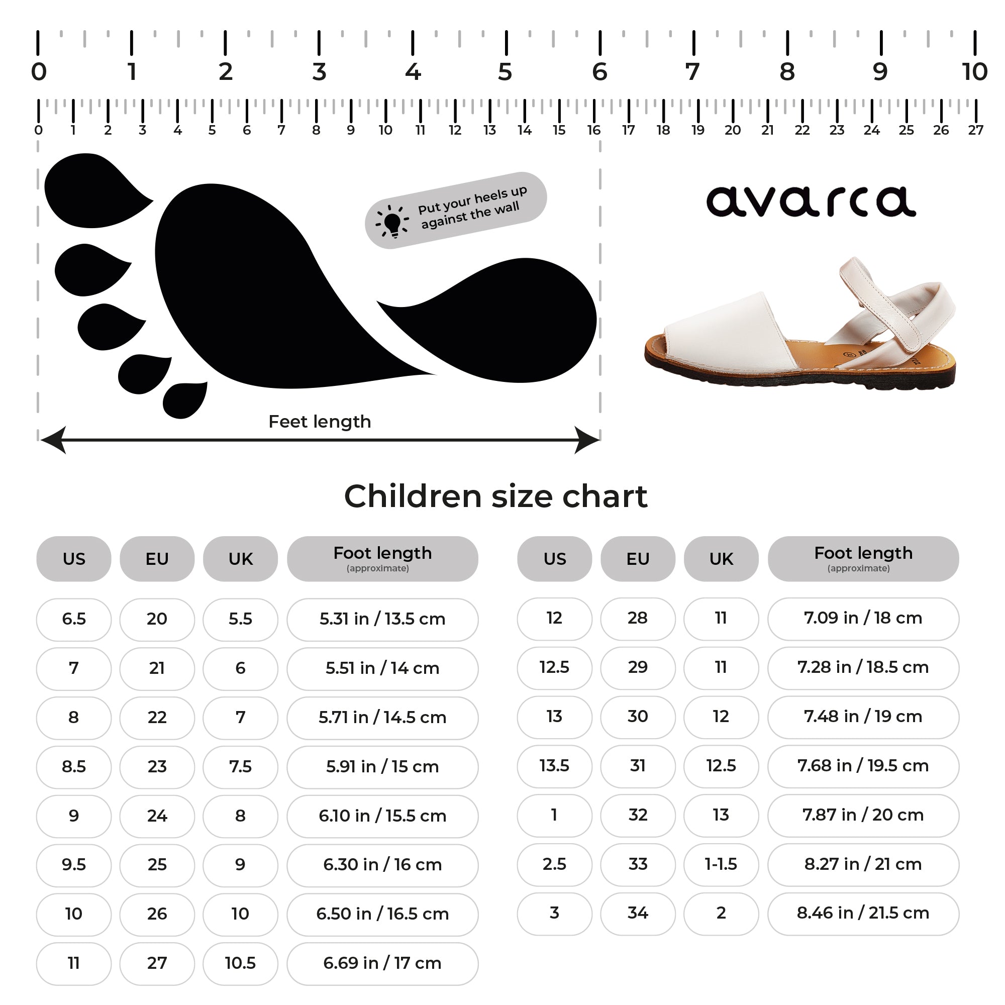 Avarca Leather White Sandals for Girls