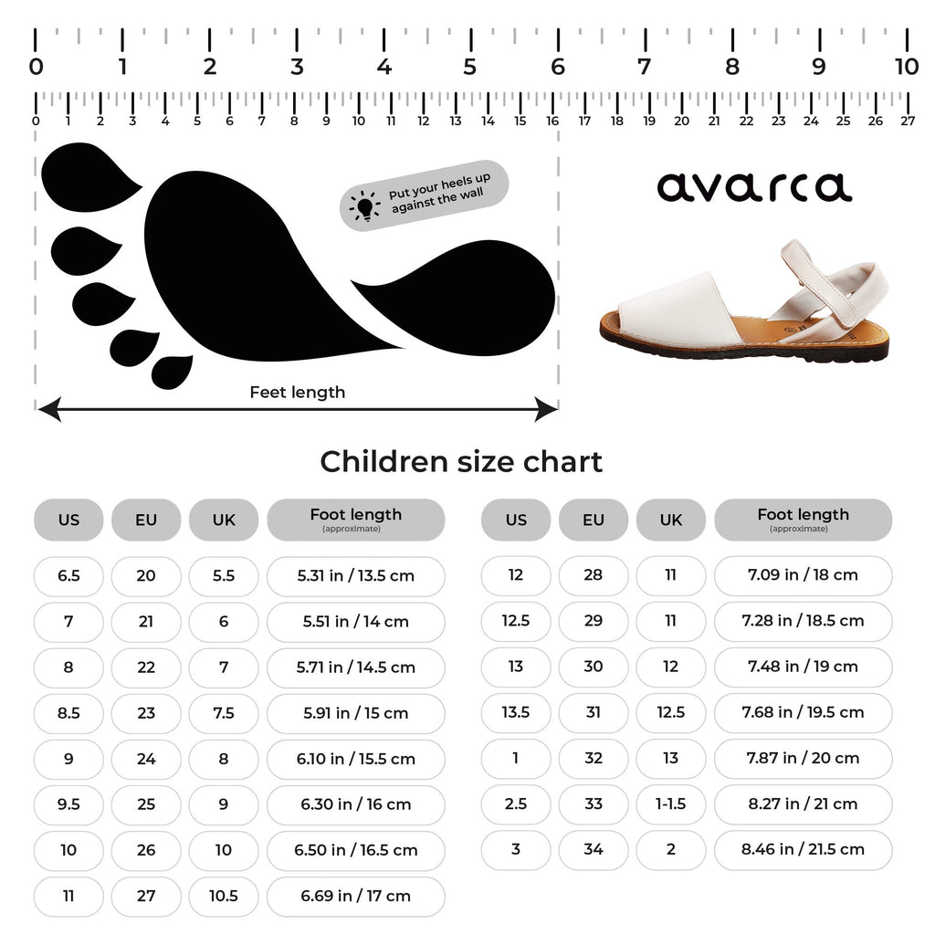 Avarca Handmade Leather White Sandals for Boys