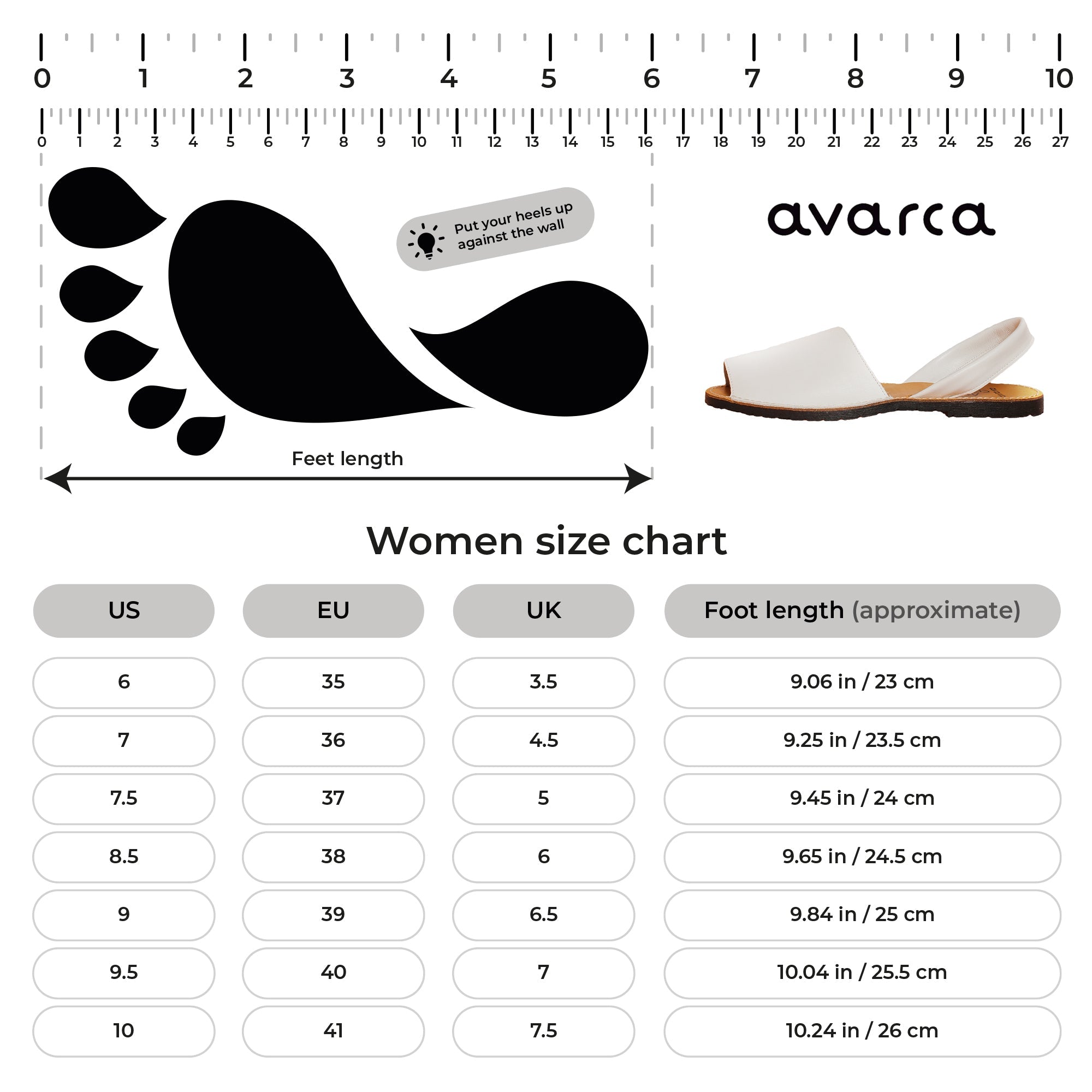 Avarca Lightweight Leather White Sandals for Women