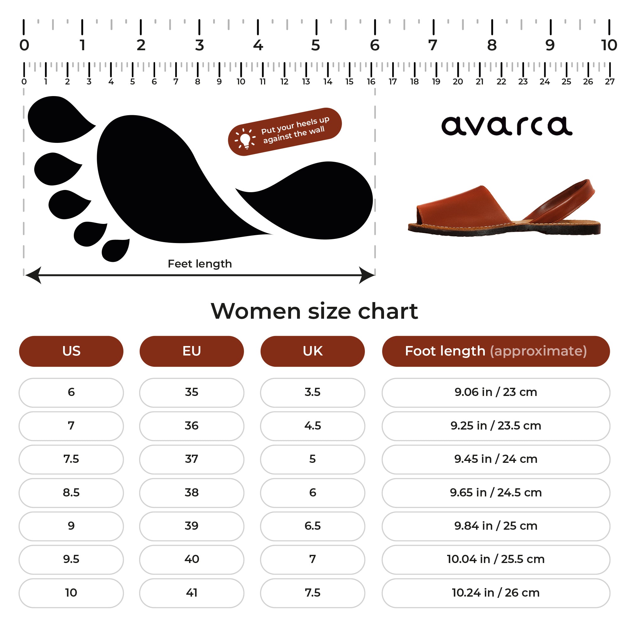 Avarca Lightweight Leather Brown Sandals for Women