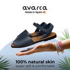 Avarca Handmade Leather Black Sandals for Boys