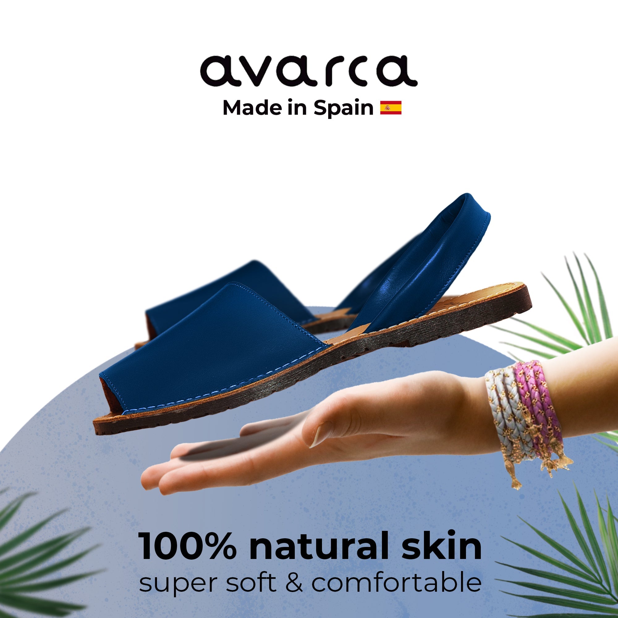 Avarca Lightweight Leather Bkack Dressy Sandals for Women