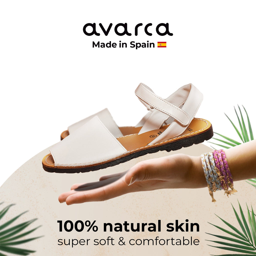 Avarca Leather White Sandals for Men