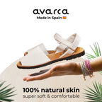 Avarca Leather White Sandals for Men