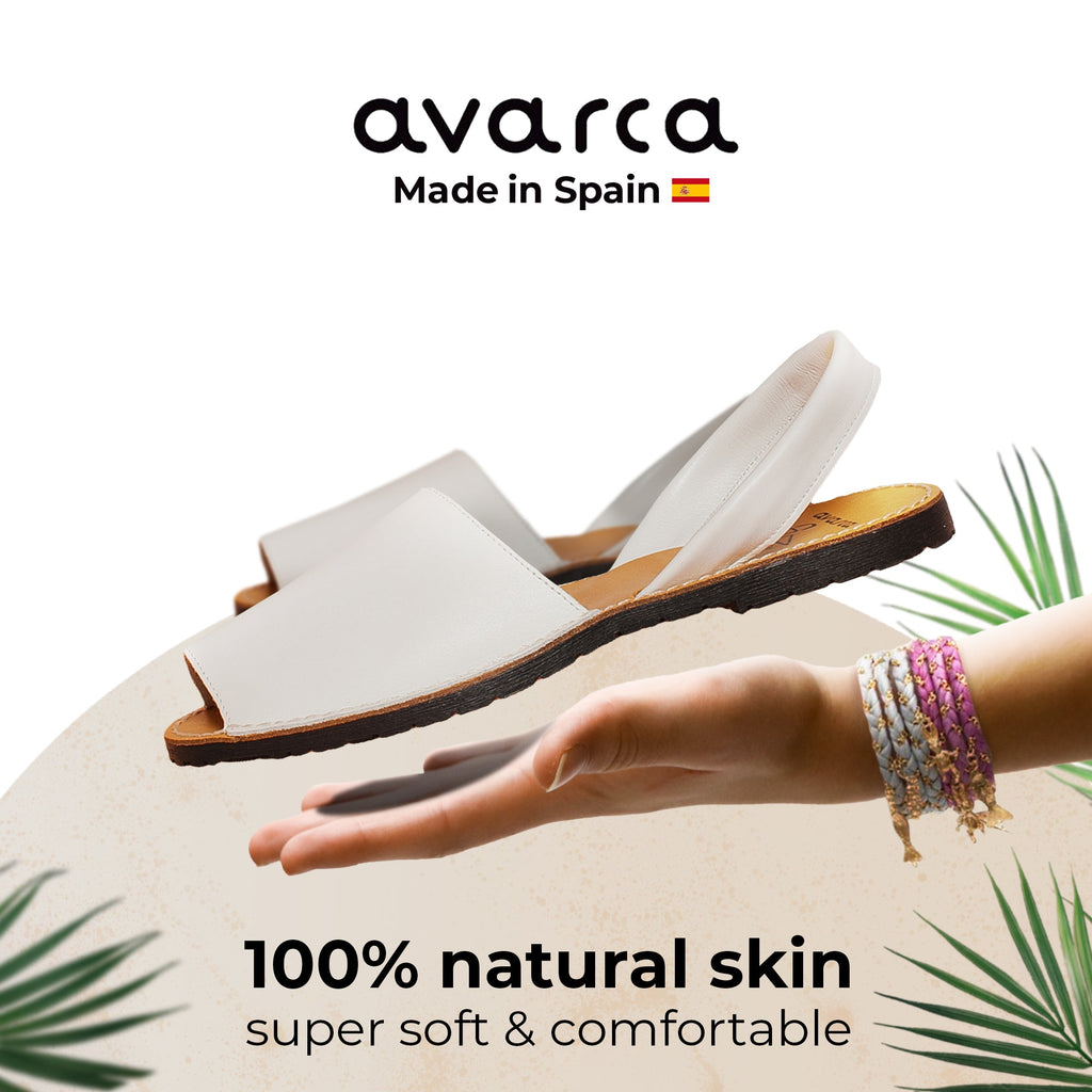 Avarca Leather White Sandals for Men