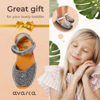 Avarca Glitter Leather Toddler Girl Silver Sandals