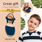 Avarca Handmade Leather Black Sandals for Boys