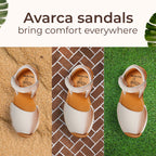 Avarca Handmade Leather White Sandals for Boys
