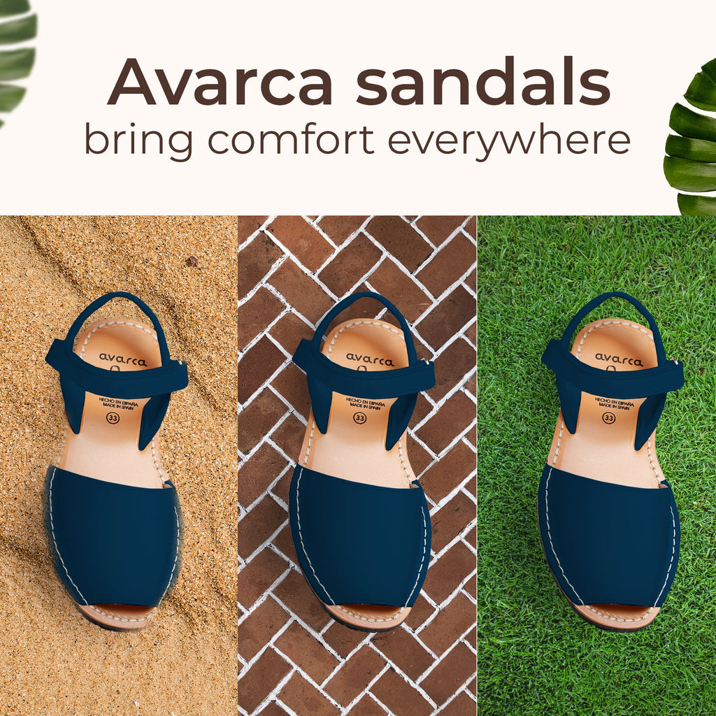 Avarca Handmade Leather Black Sandals for Boys