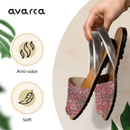 Avarca Glitter Leather Pink Silver Sandals for Women