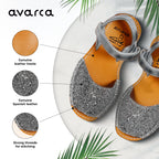 Avarca Glitter Leather Toddler Girl Silver Sandals