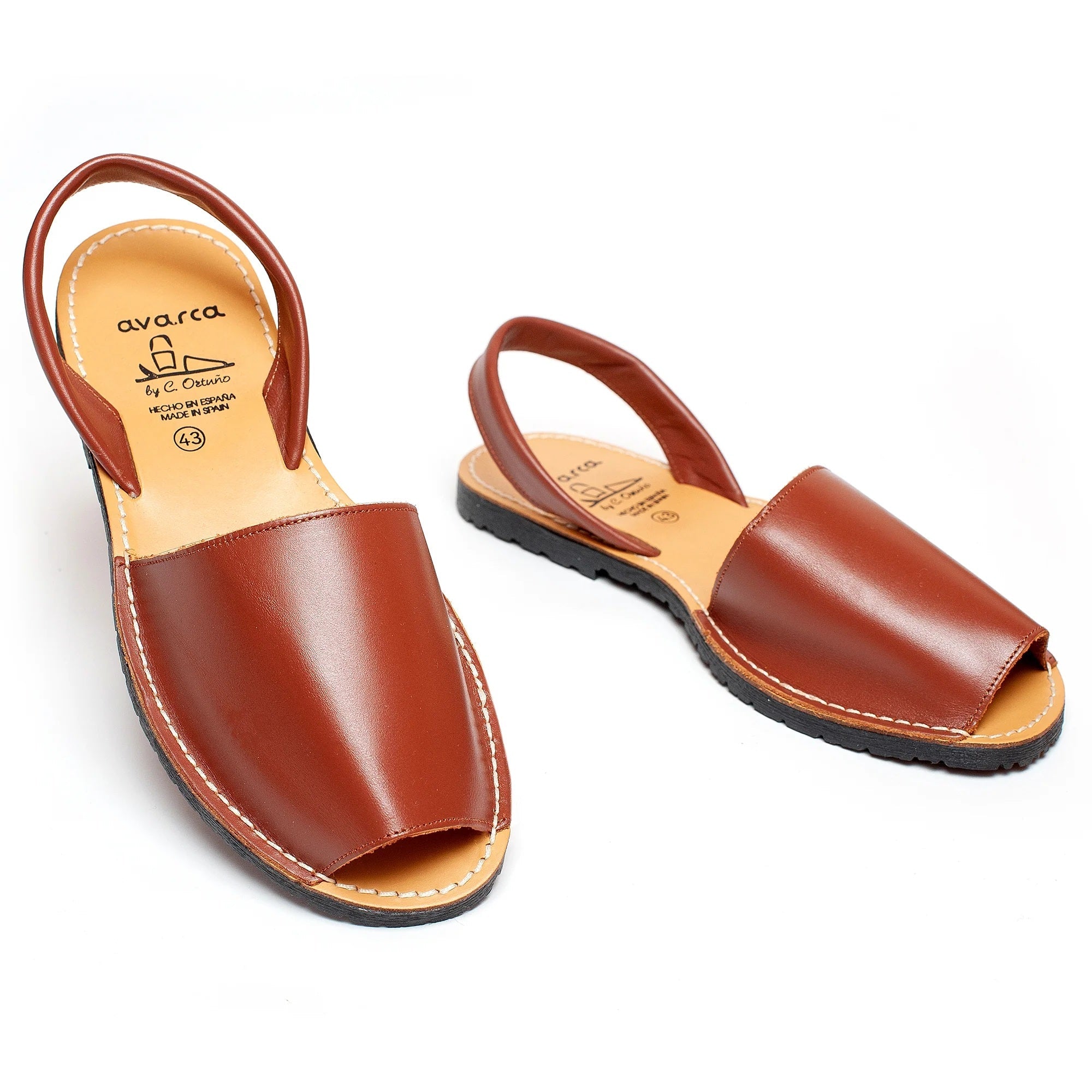 Avarca Leather Red Sandals for Women