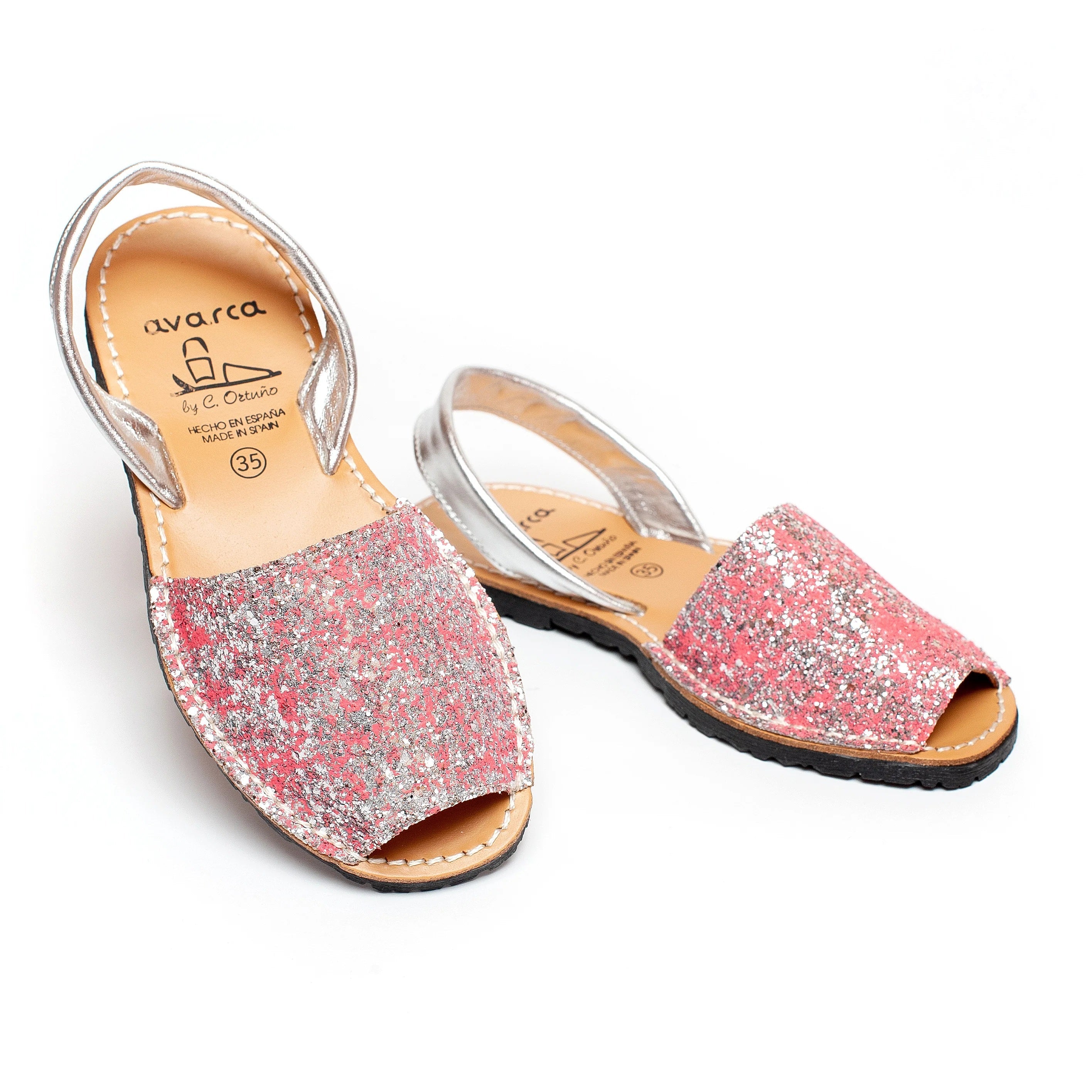 Avarca Multi Shine Glitter Leather Sandals for Women