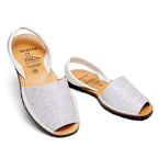 Avarca Glitter Leather Silver Sandals for Women