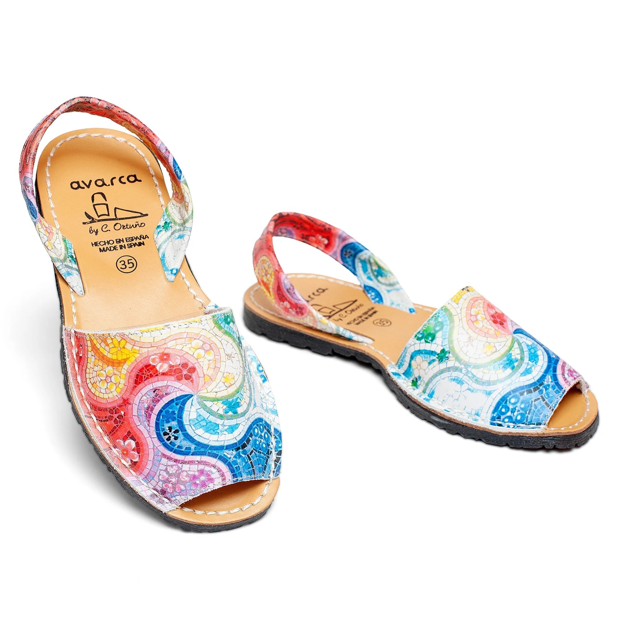 Avarca Lightweight Leather Light Blue Sandals for Women