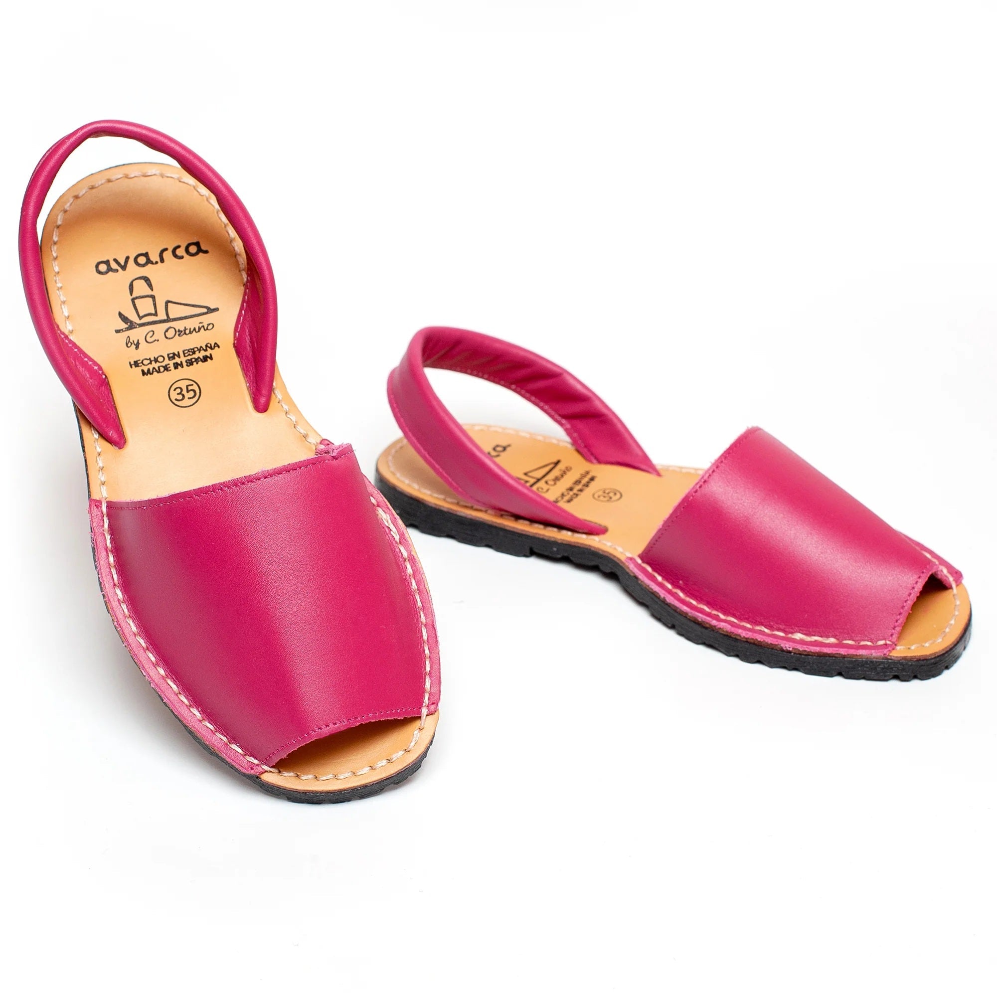 Avarca Lightweight Leather Blue Glitter Sandals for Women