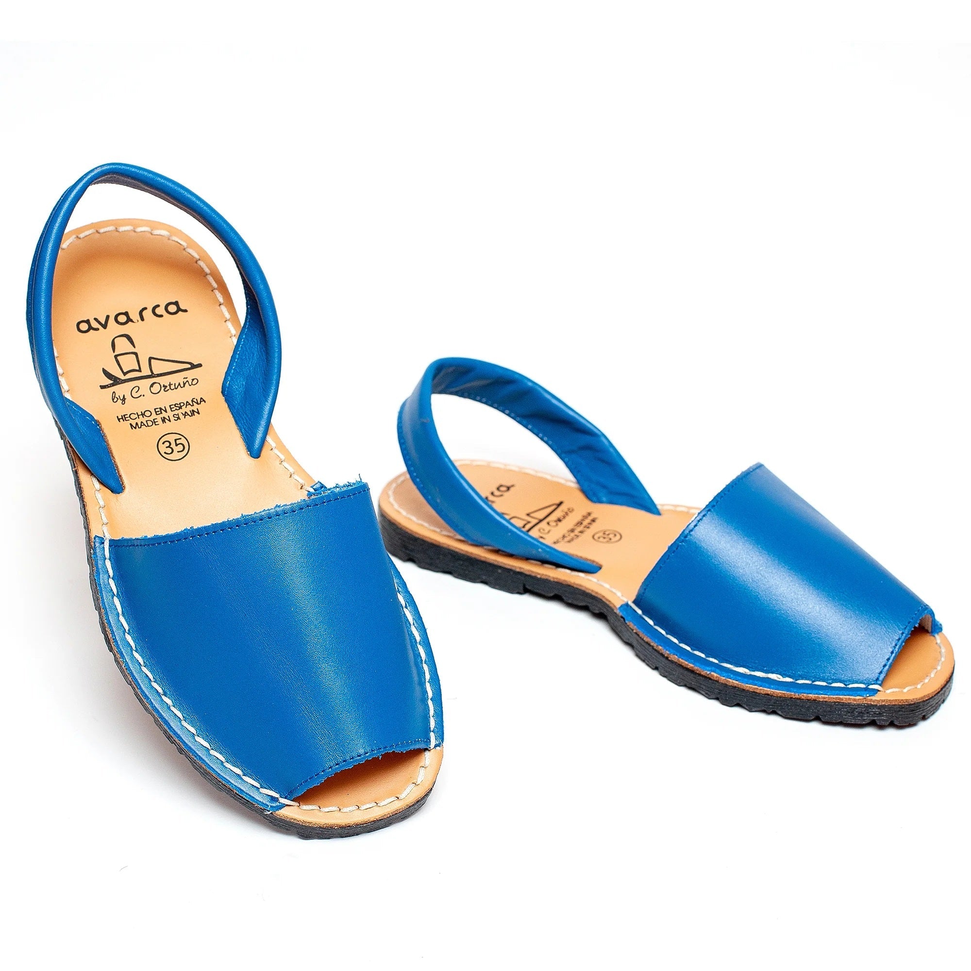 Avarca Lightweight Leather Bkack Dressy Sandals for Women