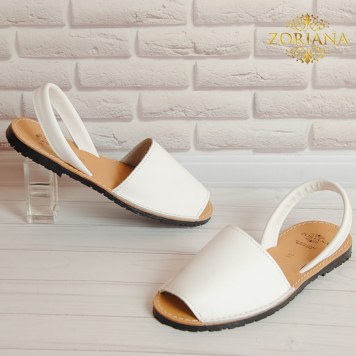 Avarca Leather White Sandals for Men