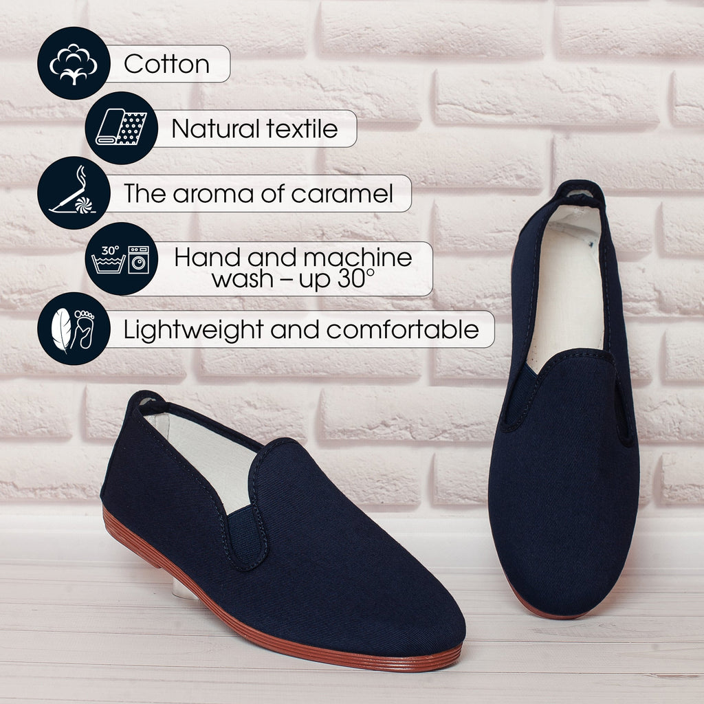 Comfortable Dark Blue Moccasins for Men