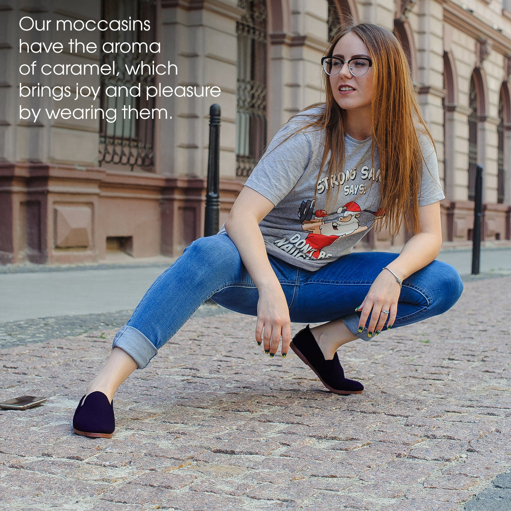 Comfortable Dark Blue Moccasins for Men