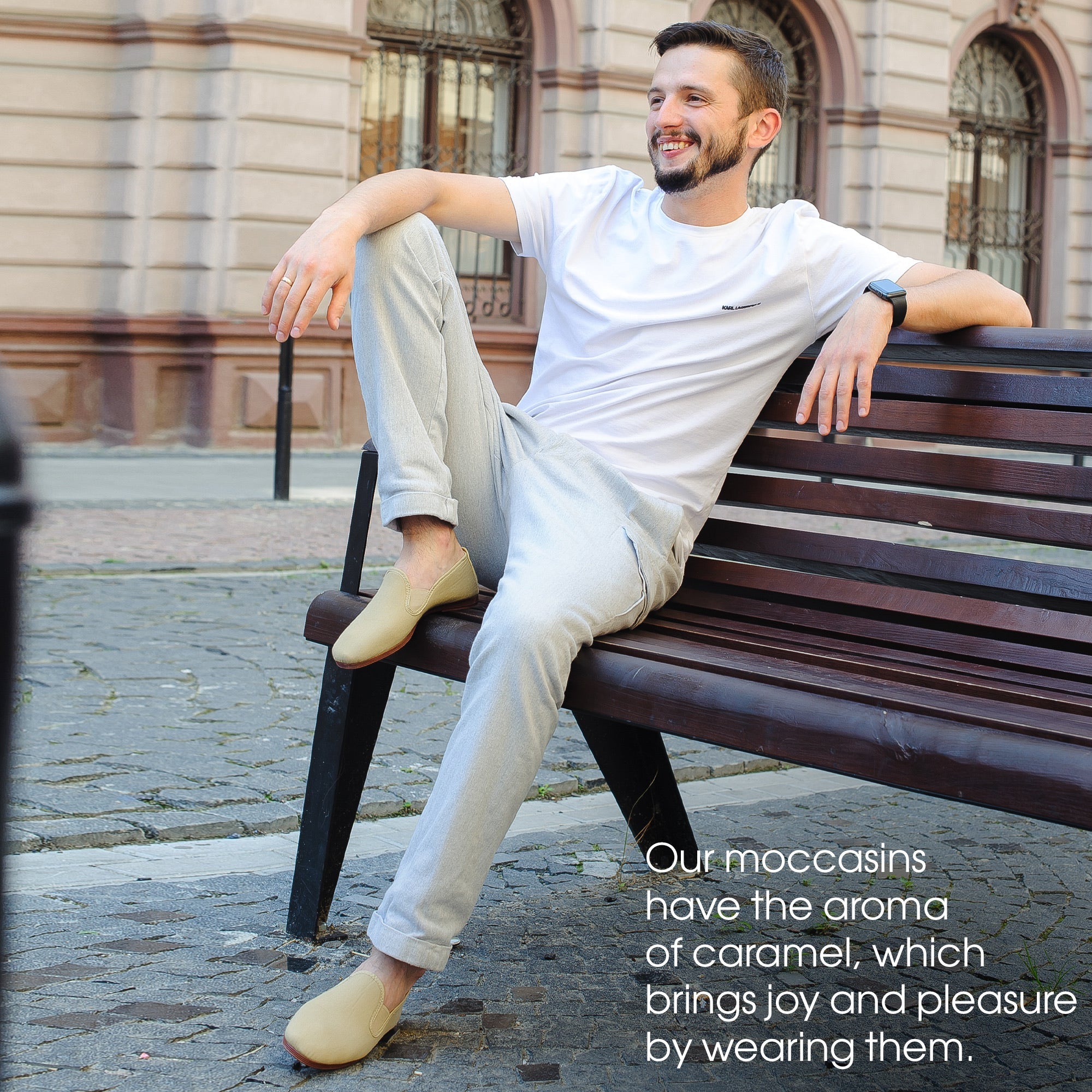 Comfortable Beige Moccasins for Men